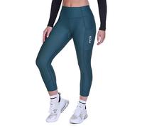 TCA Mallas de Ciclismo Acolchadas para Mujeres, Cintura Alta, Transpirables, con Bolsillos, Antideslizantes y de Secado Rápido - Azul, S