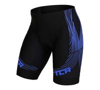 TCA Pantalón Corto Acolchado para Ciclismo para Hombre Slipstream, de Secado rápido, Transpirable y Antideslizante, con Bolsillo Trasero con Cremallera. Ideal para Ciclismo - Negro/Azul, L