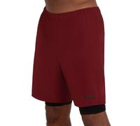 TCA Pantalon Corto Hombre Deporte con Bolsillos y Mallas - Pantalones Cortos Deporte Hombre para Running Gym Padel - Hombre 2 en 1 con Mallas Cortas y Bolsillos con Cremallera - Rojo/Negro, XXL