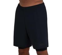 TCA Pantalon Corto Hombre Deporte con Bolsillos y Mallas - Pantalones Cortos Deporte Hombre para Running Gym Padel - Hombre 2 en 1 con Mallas Cortas y Bolsillos con Cremallera - Negro, S