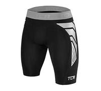 TCA Pantalones Cortos CarbonForce Pro de Compresión para Hombre - Negro/Gris, XXL