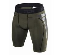 TCA Pantalones Cortos CarbonForce Pro de Compresión para Hombre - Verde Oscuro, M