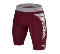 TCA Pantalones Cortos CarbonForce Pro de Compresión para Niños - Cabernet, 6-8