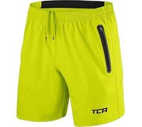 TCA Pantalones Cortos Elite Tech para Correr o Gimnasio con Bolsillos de Cremallera para Hombre - Verde Brillante, S
