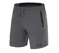 TCA Pantalones Cortos Hombre Deporte con Bolsillos de Cremallera - Pantalon Corto Hombre Deporte Tecnología Elite Tech - Pantalones Cortos Hombre Gym Running Crossfit - Gris, XL