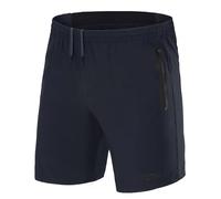 TCA Pantalones Cortos Hombre Deporte con Bolsillos de Cremallera - Pantalon Corto Hombre Deporte Tecnología Elite Tech - Pantalones Cortos Hombre Gym Running Crossfit - Azul Oscuro, L