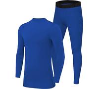 TCA PowerLayer Performance Conjunto Térmico de Camiseta Manga Larga y Mallas de Compresión para Hombre- Dazzling Blue (Azul), M Ninos (8-10 Anos)