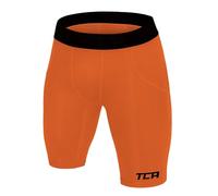 TCA Shorts de ropa interior de compresión SuperThermal para niños, naranja, 10-12 años