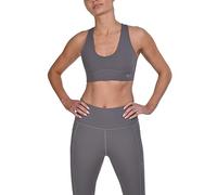 TCA Sujetador Deportivo Mujer Alta Sujeción - Top Deportivo Mujer con Espalda Nadadora y Almohadillas extraíbles - Sin Costuras y Sin Aros - Sports Bra Tirantes Ajustables - Negro/Gris Claro, M