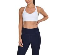 TCA Sujetador Deportivo Mujer - Top Deportivo Mujer de Medio-Alto Impacto - Sujetadores Deportivos Sin Aros Ni Costuras - Tops Deportivos Tirantes Ajustables - Bra para Running - Blanco, L