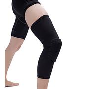 Tcare - Almohadillas de soporte para rodillas de 1 pieza Almohadillas para rodillas de nido de abeja, Manga de compresión extendida Estuche de rodilla con protector Hexpad Perfecto y Barra deslizante para Rodillera con correa para niños adultos (Negro, XL)