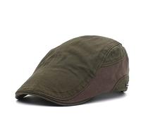 tcax Boinas Hombre Four Seasons Solid Newsboy Ivy Cabbie Gorras Gorra Plana De Algodón con Visera Hombres Y Mujeres Sombreros De Boina De Pintor, Verde, 55-60 Cm