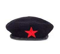 tcax Boinas Hombre Gorra De Boina Cálida para Mujer con Estrella Roja Sombreros De Invierno De Estilo Callejero para Hombres para Mantener Gorras Calientes, Negro, Talla Única