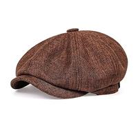 tcax Boinas Hombre Hombres Casual Newsboy Sombrero Primavera Verano Delgado Retro Boina Sombrero Salvaje Casual Sombreros Unisex Octagonal Gorra Hip Hop Gorras Gorras,Auburn,56-62Cm