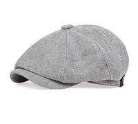 tcax Boinas Hombre Hombres Casual Newsboy Sombrero Primavera Verano Delgado Retro Boina Sombrero Salvaje Casual Sombreros Unisex Octagonal Gorra Hip Hop Gorras Gorras,Gray,56-62Cm
