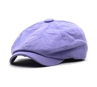 tcax Boinas Hombre Primavera Verano Algodón Sólido Newsboy Gatsby Gorras Hombres Gorra Plana Mujeres Pintor Boina Octogonal Sombreros, Púrpura, 55-60 Cm