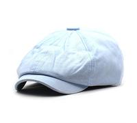 tcax Boinas Hombre Primavera Verano Algodón Sólido Newsboy Gatsby Gorras Hombres Gorra Plana Mujeres Pintor Boina Octogonal Sombreros, Azul Cielo, 55-60 Cm