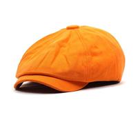 tcax Boinas Hombre Primavera Verano Algodón Sólido Newsboy Gatsby Gorras Hombres Gorra Plana Mujeres Pintor Boina Octogonal Sombreros, Naranja, 55-60 Cm