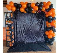 TCBESTO Cortinas de Lentejuelas Negras de 8 x 8 pies, 1 Panel de Fondo de Lentejuelas Negras para Fiestas, Fondo de Fotos con Purpurina para Boda, Baby Shower