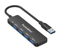 Tccmebius Hub USB 3.0, USB-A Ultra Slim Splitter 4 Puertos 5 Gbps Transferencia de Datos, Portátil USB Extender para ratón, Teclado, Unidad Flash, Impresora, portátil, PC de Escritorio, Xbox, PS5 y