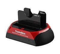 Tccmebius USB 3.0 Estación de Acoplamiento del Disco Duro, TCC-S868-DE USB 3.0 a 2.5 3.5 Pulgadas IDE SATA Doble Ranuras Caja Externa de HDD, para 2.5" 3.5" IDE SATA I/II/III HDD SSD