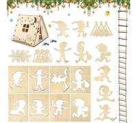 Tccydm 13 piezas de accesorios de gnomos de Navidad, plantilla de gnomo, escalera de punto, accesorios para puerta de duendes para ventana, duendes de Navidad, decoración navideña