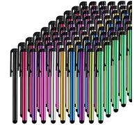 TCD - Paquete de 100 lápices capacitivos Largos de Metal para Todos los Dispositivos de Pantalla táctil (Colores Surtidos)