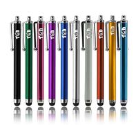 TCD Paquete Universal de 10 lápices capacitivos [Multicolor] Premium Grueso Stylus Pen Pack [Compatible con Todos los Dispositivos de Pantalla táctil]