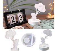 Tcdwla 2 Piezas Moldes Para Velas,Moldes Silicona,Molde Silicona Navidad,Molde de Yeso Para Candelabro de Aromaterapia,Globo de TraccióN de Oso Regalo DIY Para Navidad, Halloween, Cumpleaños