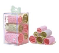 Tcdwla Rulos Pelo, Rulos Pelo Grandes, Juego 6 Rodillos para el Cabello con Agarre Automático con 3 Tamaños, Rizadores de Peluquería para Bricolaje, Rizadores de Cabello Largo, Corto y Flequillo