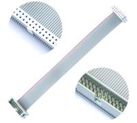 Tcenofoxy Cable plano IDC de 2,54 mm macho a hembra, conector de cable plano 14P FC 14 pines 50 cm de longitud, 2 unidades (TC-50cm-MF14P-2)