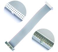 Tcenofoxy Cable plano IDC de 2,54 mm macho a hembra, conector de cable plano 20P FC 20 pines 50 cm de longitud, 2 unidades (TC-50cm-MF20P-2)