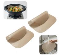 TCETCY 2 Pcs Papel de Horno Reutilizable de Silicona Lámina para Horno Antiadherente Compatible con Thermomix TM7 Varoma hasta 230 °C apto para Lavavajillas/Horno/Freidora de Aire/Vaporera/Microondas