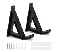 TCETCY 2 Pcs Soporte de Pared para Teclado y Tablet, Colgador Universal con Adhesivo y Tornillos para Portátil, E-Reader y Router, hasta 3,8 cm de Grosor, ABS Negro, Fijación a Pared, Nevera o Mueble