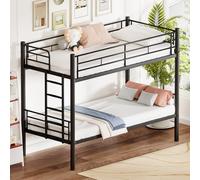 Tcewhhy literas de Hierro, litera Matrimonio, Literas de Hierro Clásicas para Niños y Adolescentes, Estructura Robusta en 90×190 cm Negro