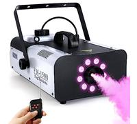 TCFUNDY Máquina de niebla con luces, 1500 W, máquina de humo RGB 9 luces LED para DJ Halloween, boda, fiesta, escenario con control remoto