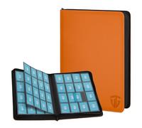 TCGUARD 16 compartimentos para tarjetas coleccionables, álbum con cremallera, para más de 1000 tarjetas, carpeta de álbumes de recortes, compatible con YuGiOh, MTG,Cartas Deportivas (Naranja)