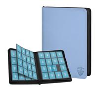 TCGUARD 16 compartimentos para tarjetas coleccionables, álbum con cremallera, para más de 1000 tarjetas, carpeta de álbumes de recortes, compatible con YuGiOh, MTG,Cartas Deportivas (Azul)