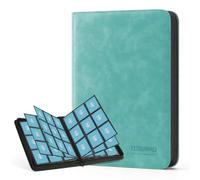 TCGUARD Álbum de Tarjetas Coleccionables para Hasta 540, 9 Laterales Álbum de Recortes con Cremallera para Tarjetas Coleccionables, Cuaderno para Tarjetas MTG, para Tarjetas de Juego, Verde