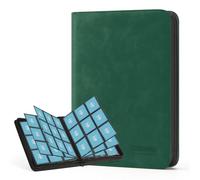TCGUARD Álbum de Tarjetas Coleccionables para Hasta 540, 9 Laterales Álbum de Recortes con Cremallera para Tarjetas Coleccionables, Cuaderno para Tarjetas MTG, para Tarjetas de Juego, Verde oscuro