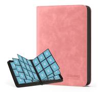 TCGUARD Álbum de Tarjetas Coleccionables para Hasta 540, 9 Laterales Álbum de Recortes con Cremallera para Tarjetas Coleccionables, Cuaderno para Tarjetas MTG, para Tarjetas de Juego, Rosa