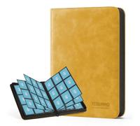 TCGUARD Álbum de Tarjetas Coleccionables para Hasta 540, 9 Laterales Álbum de Recortes con Cremallera para Tarjetas Coleccionables, Cuaderno para Tarjetas MTG, para Tarjetas de Juego, Amarillo