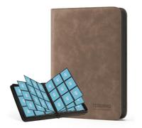 TCGUARD Álbum de Tarjetas Coleccionables para Hasta 540, 9 Laterales Álbum de Recortes con Cremallera para Tarjetas Coleccionables, Cuaderno para Tarjetas MTG, para Tarjetas de Juego, Marrón