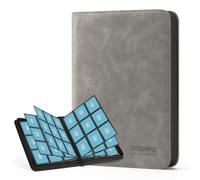 TCGUARD Álbum de Tarjetas Coleccionables para Hasta 540, 9 Laterales Álbum de Recortes con Cremallera para Tarjetas Coleccionables, Cuaderno para Tarjetas MTG, para Tarjetas de Juego, Gris