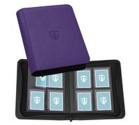 TCGUARD Toploader Álbum de cartas coleccionables para 112 Toploader, 4 compartimentos con fundas para cartas Rigid Toploader de 7,6 x 10 cm para TCG, cartas MTG (lila)