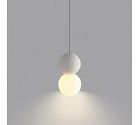 TCHAU Lámpara colgante de terrazo, pantalla de globo de cristal blanco, lámpara colgante moderna escandinava, altura ajustable for cocina, isla, pasillo, dormitorio, iluminación de suspensión de techo