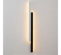 TCHAU Minimalista Sala de estar Luces montadas en la pared Iluminación de pared LED Dormitorio Baño Aplique de pared con tira negra Acrílico Regulable Accesorios de pared Hierro Prevención de óxido Ap