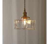 TCHAUSGZOZ Estilo japonés creativo cubo de hielo colgante de cristal nórdico moderno ondulación de agua lámpara colgante de una sola cabeza transparente mini lámpara colgante for sala de estar comedor