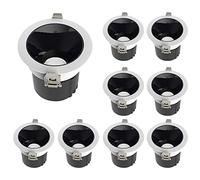 TCHAUSGZOZ Foco empotrable LED con cardán de 2-4 pulgadas, paquete 9, luces puntuales giratorias globo ocular ajustable, empotrables reequipamiento, 5W, 10W, 15W, 24W(15W,Neutral light)