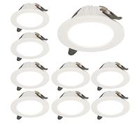 TCHAUSGZOZ Juego de iluminación techo empotrable redonda LED 9,2-6 pulgadas Downlight sin candado 5W, 7W, 9W, 12W, 20W Luz oblea, luz disco adaptación, montaje oculto(9W,Warm light)